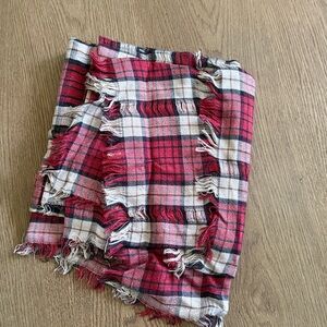 Red and White Plaid Scarf